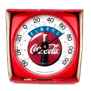 Vintage 1994 Coca-Cola 12 Inch Round Outdoor Thermometer Taylor 4W812 Red Always